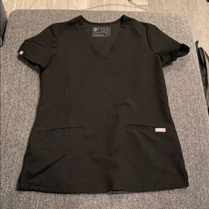 FIGS Casma Scrub Top Black - XXS